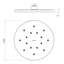 LuxeXP 250mm Chrome Round Shower Head